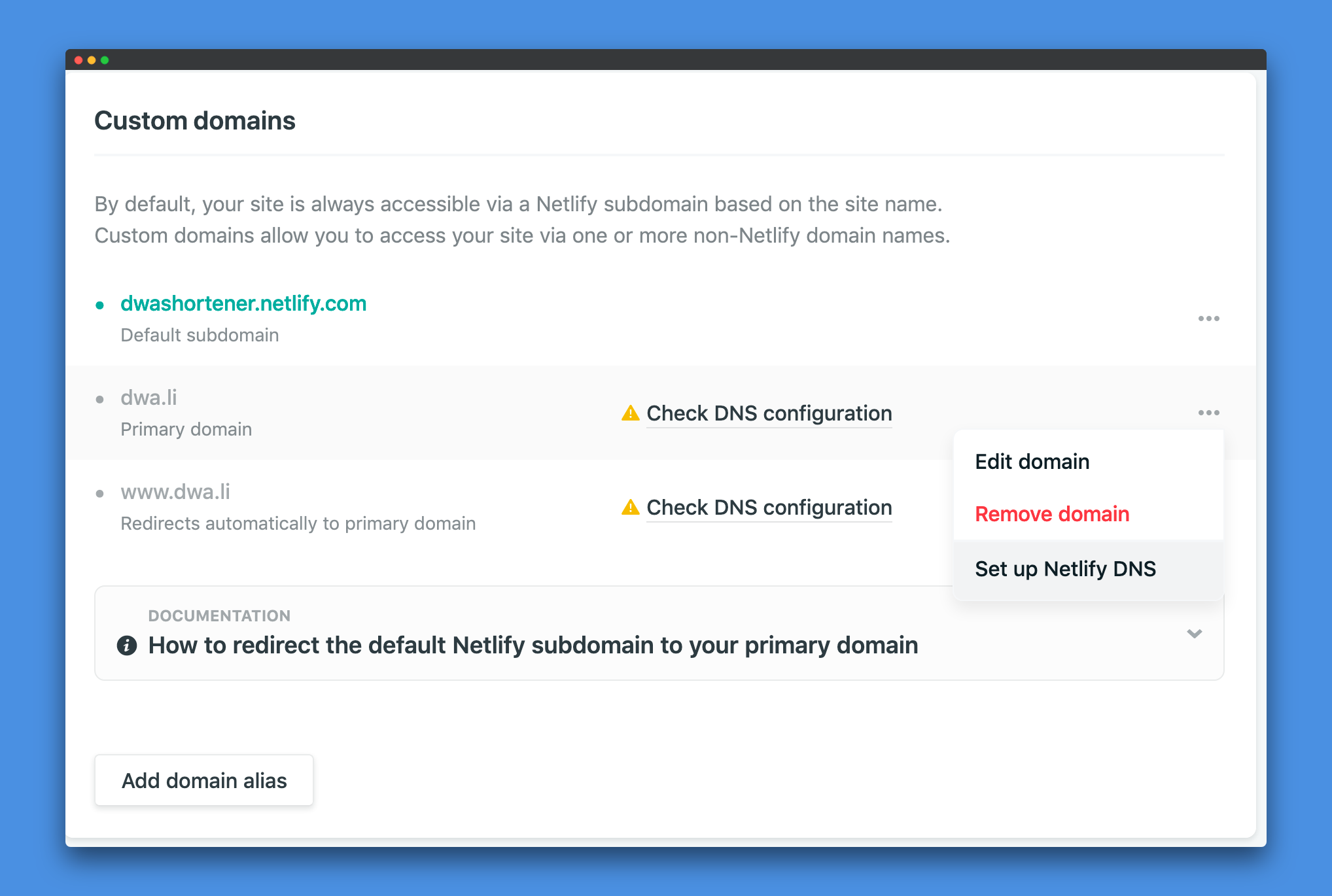 Configure Netlify DNS