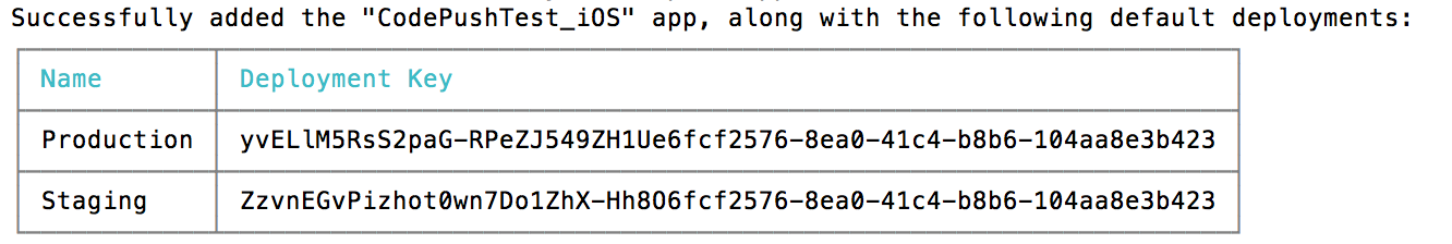 Deployment keys CodePush React Native